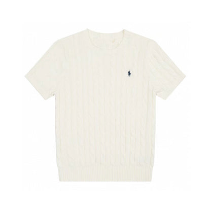 Ralph Lauren Knitted sweaters Ralph Lauren Knitted Short Sleeved Shirt RL Ralph Crew Neck Solid Color Pony Embroidery LOGO Knitted Short Sleeve