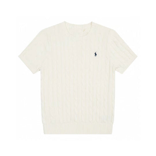 Ralph Lauren Knitted sweaters Ralph Lauren Knitted Short Sleeved Shirt RL Ralph Crew Neck Solid Color Pony Embroidery LOGO Knitted Short Sleeve