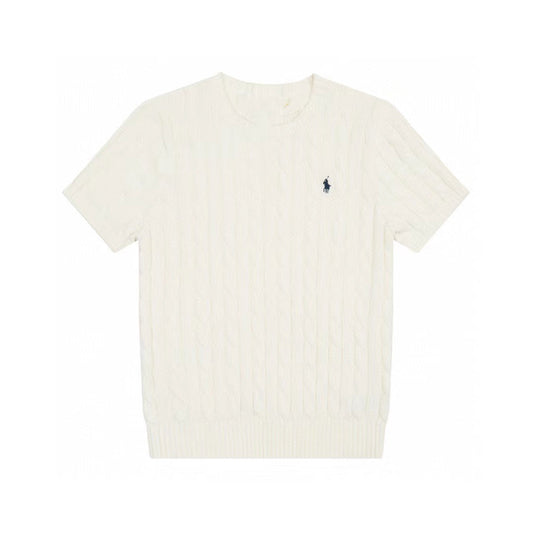 Ralph Lauren Knitted sweaters Ralph Lauren Knitted Short Sleeved Shirt RL Ralph Crew Neck Solid Color Pony Embroidery LOGO Knitted Short Sleeve
