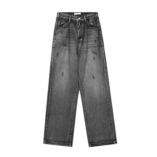 Men Jeans Distressed Casual Loose Pockets Decoration Worn out