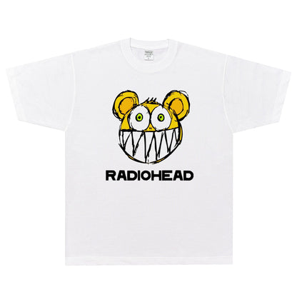 Rock Star T Shirt Radiohead Logo T-shirt Electric Street Retro Loose Short Sleeve