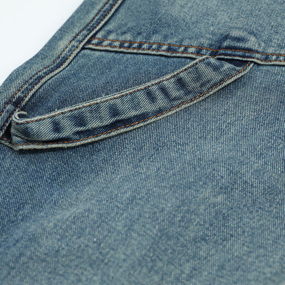Women Pants Multi-Pocket Jeans Loose Cargo Straight-Leg Pants
