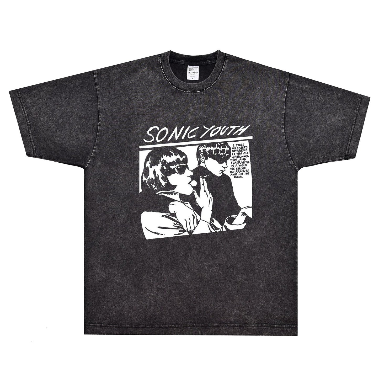 Rock Star T Shirt Sonic Youth Goo Band Rock Small Neckline American Street Loose Short Sleeve