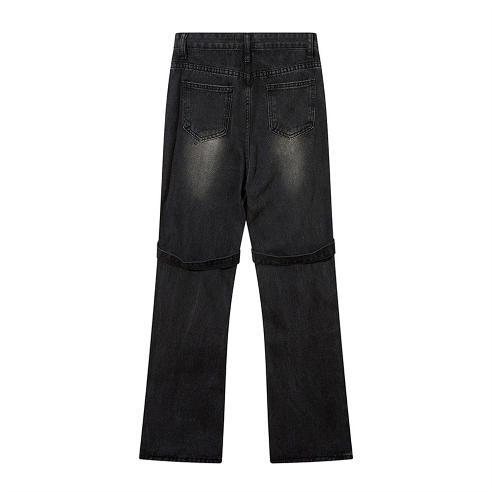 Women Pants Lace-up Skinny Jeans Straight-Leg Pants