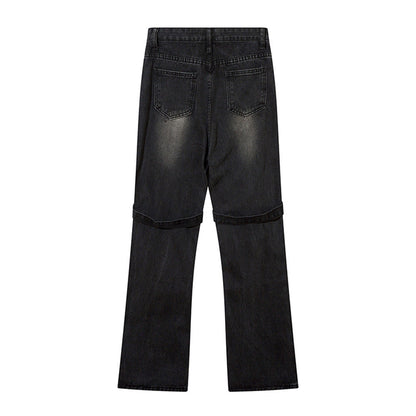 Women Pants Lace-up Skinny Jeans Straight-Leg Pants