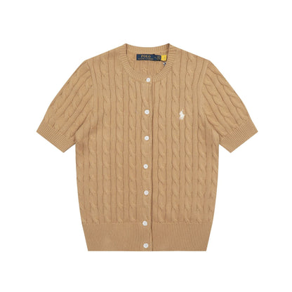 Ralph Lauren Knitted sweaters Ralph Lauren Knitted Short Sleeved Shirt RL Ralph Pony Standard POLO Short Sleeve Knitted Sweater Cardigan T-Shirt