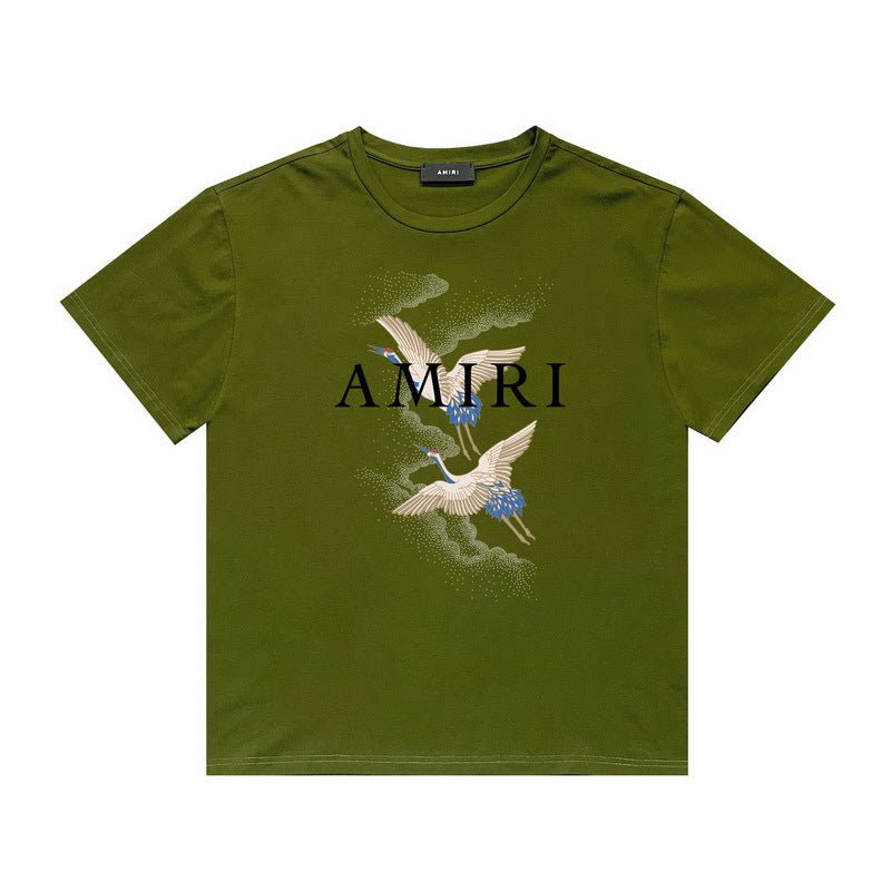 Amiri T Shirt Casual Hip Hop High Street round Neck Short Sleeve T-shirt
