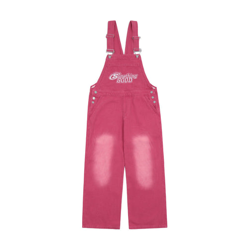 Overalls Men Jumpsuit Letter Embroidered Denim Suspender Pants Menswear Fashion Brand Loose Straight