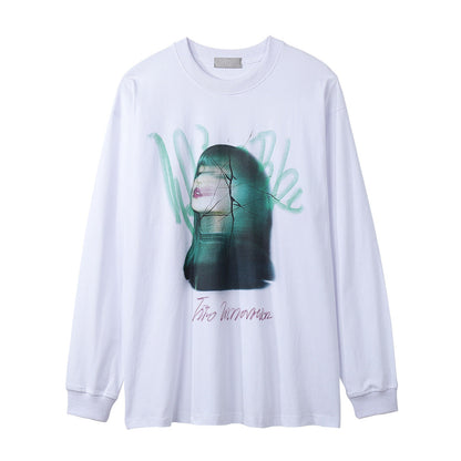 Men Long Sleeve T-Shirt Super Beautiful Anime Print Loose