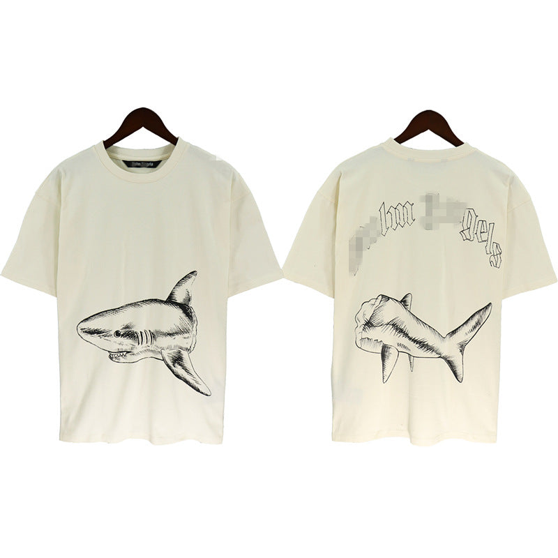 Palm Angle T Shirts Sketch Breaking Shark Print