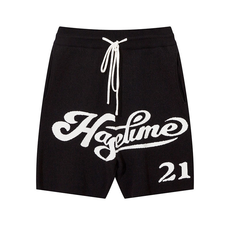 Men Shorts Vintage Knitted Sports Shorts