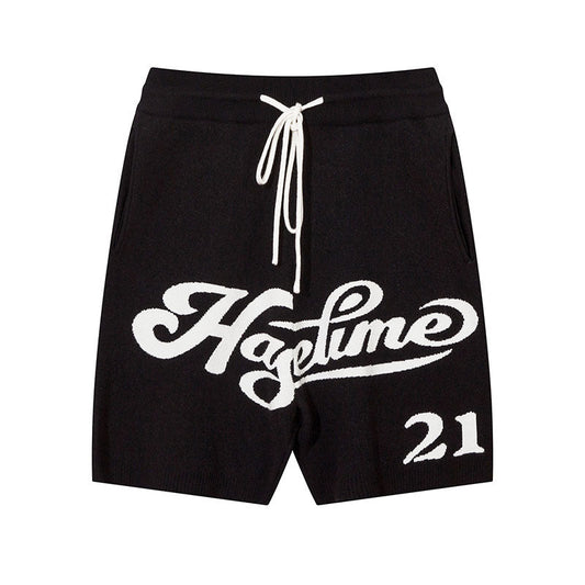 Men Shorts Vintage Knitted Sports Shorts