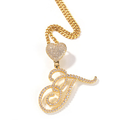 Jewelry Zircon Love Button Head Flower Letter Pendant Personality Word Up Spectrum St. Valentine's