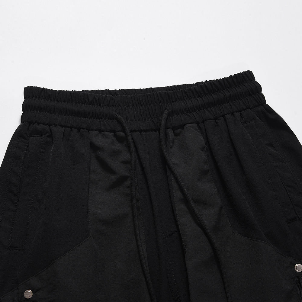 Men Shorts Zipper Decorations Casual Boys Summer Loose Stitching