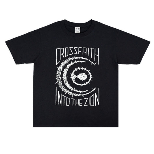 Rock Star T Shirt Crossfaith Electronic Nuclear Combination Printed Short Sleeve T-shirt Cotton Loose