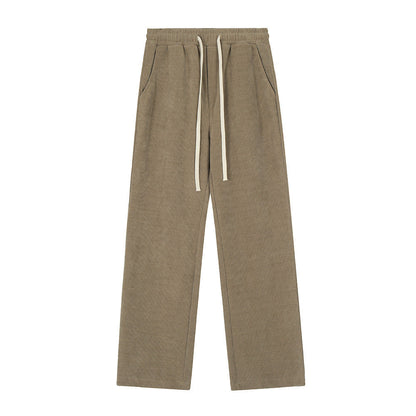 Men Sweatpants Simple Casual Pants Men's Loose Trousers Elastic Waist Sports Straight Pants