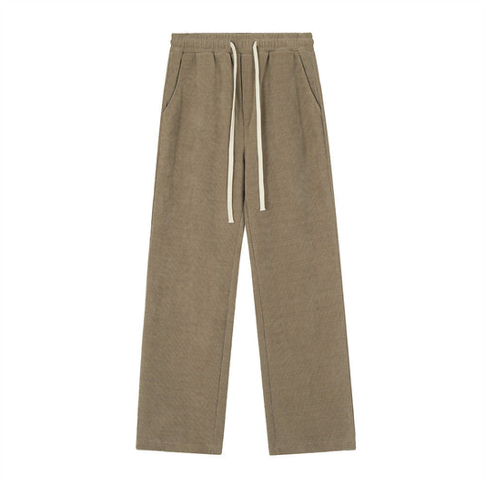 Men Sweatpants Simple Casual Pants Men's Loose Trousers Elastic Waist Sports Straight Pants