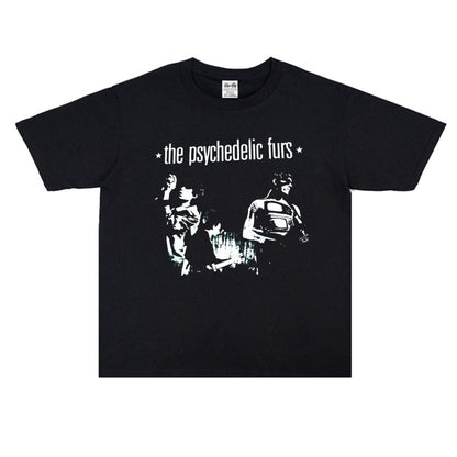 Rock Star T Shirt the Psychedelic Furs Psychedelic Fur Band Washed Distressed T-shirt Short Sleeve Men and Women