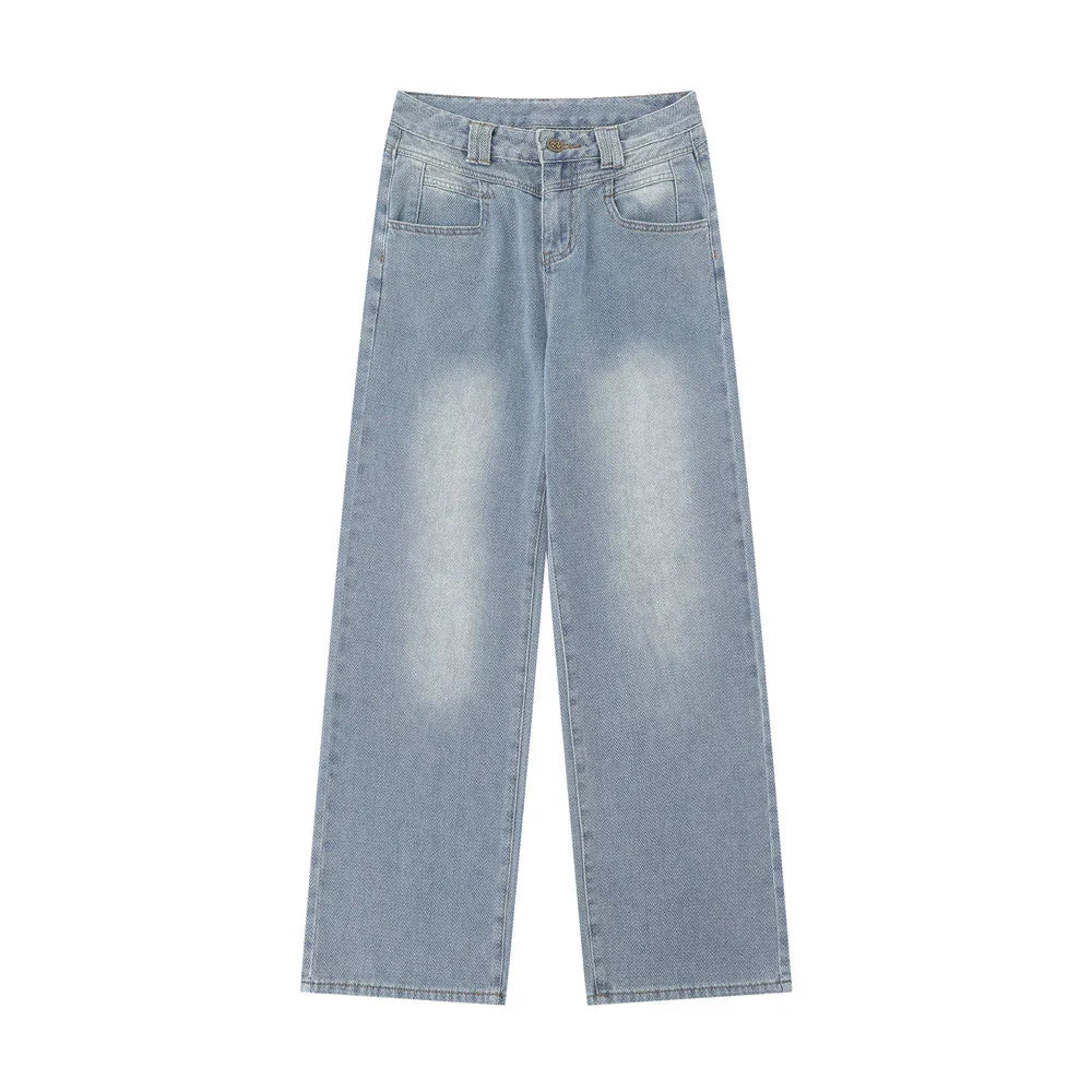 Women Pants Straight Jeans Loose Wide Leg Pants
