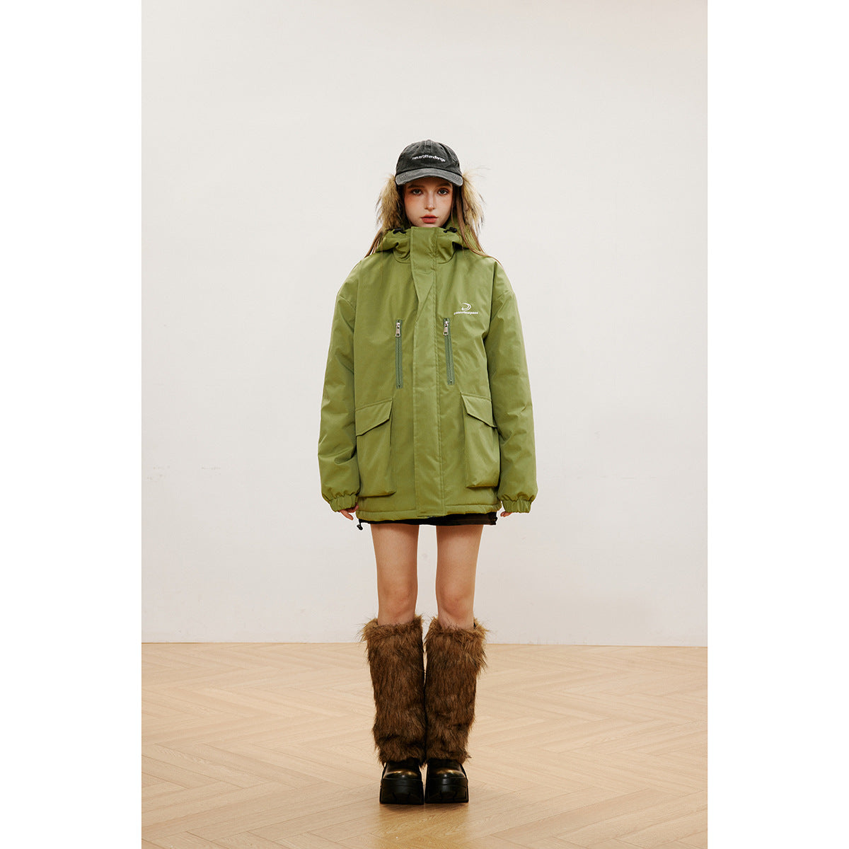 Unisex Coat Men and Women Loose Hooded Jacket Winter