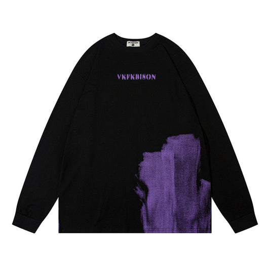 Men Long Sleeve T-shirt Graffiti Printing Cotton T-shirt