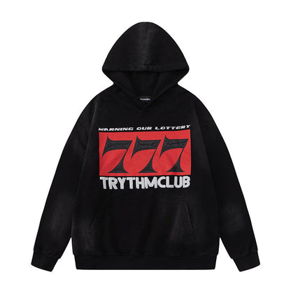 Men Hoodie Letter Graffiti Printed Hoodie Winter