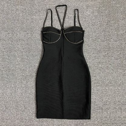 Women Evening Dress Sexy Dress Backless Slim Fit Bandage Dress
