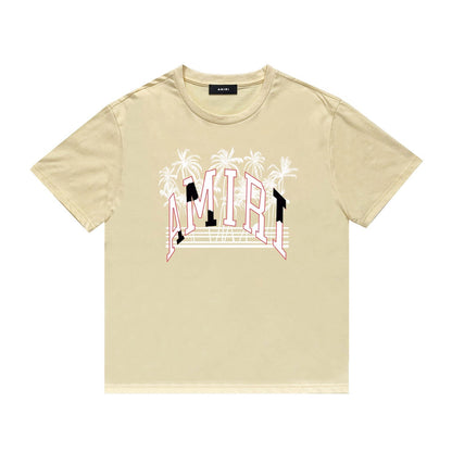 Amiri T Shirt Printed Casual Hip Hop round Neck Short Sleeve T-shirt
