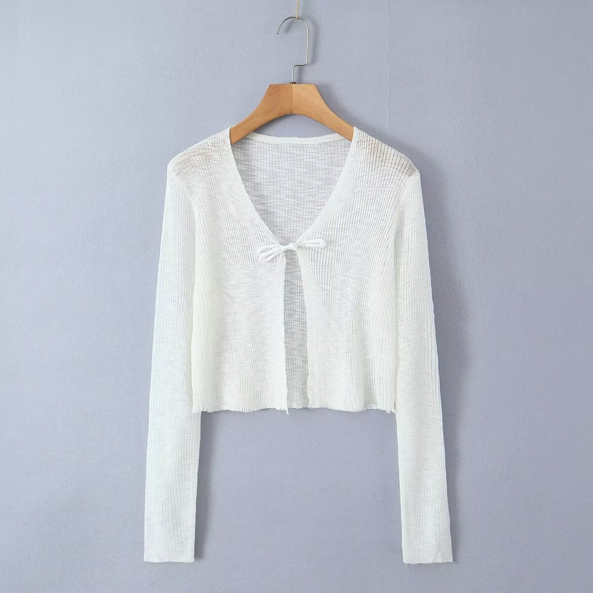 Women Tops Summer Bow Sun Protection Sweater Top