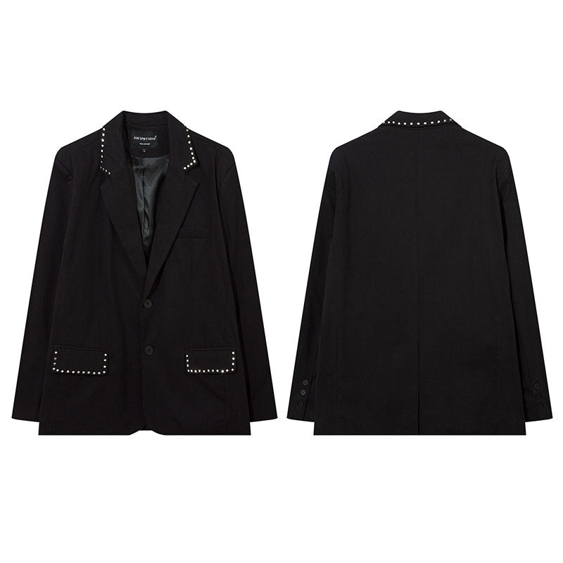 Women Jackets Retro Minority Design Jacquard Suit Jacket Loose