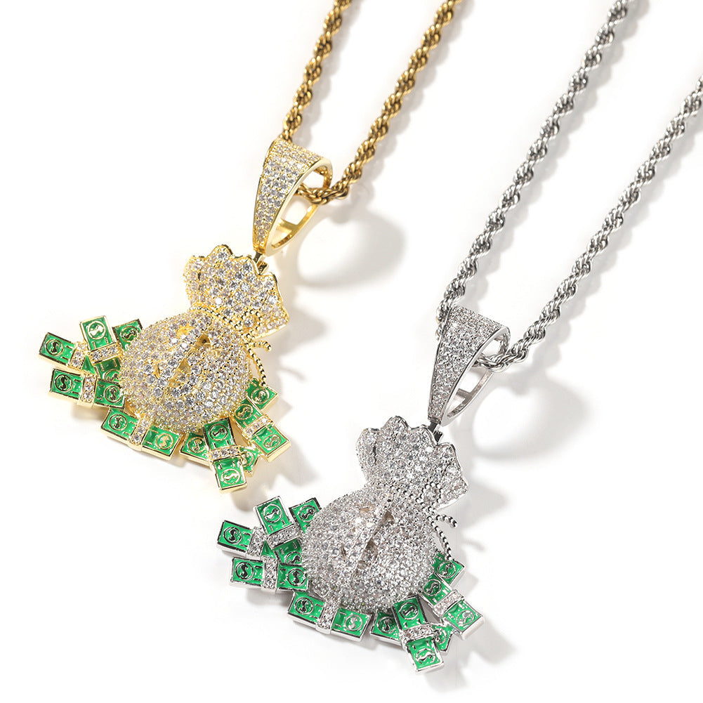 Jewelry Zircon Pendant Hip Hop Fashion Necklace St. Valentine's rapper Spectrum