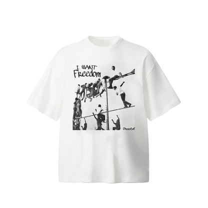 Unisex T-Shirts Vintage Pursuit Free Print Loose T-Shirts