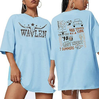 Cow Skull Shirts for Women Western Graphic T Shirts Oversize