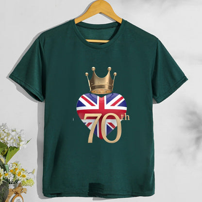 Inspired by Queen's Platinum Jubilee 2022 Elizabeth 70 Years T-shirt T-shirt Short Sleeve Loose