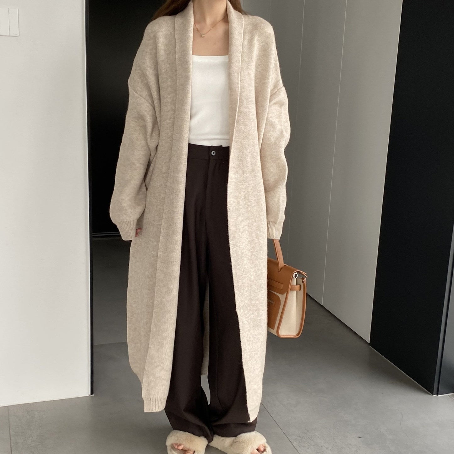 Women Cardigan Sweater Autumn Sweater Jacket Long-Sleeved Loose W2371