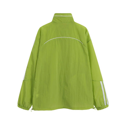 Men Jacket Coat Men's Loose Outdoor Casual Zipper Stand-up Collar Jacket