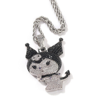 Jewelry Copper Zircon Little Demon Kuromi Necklace Design Sense Angel Pieces St. Valentine's Spectrum