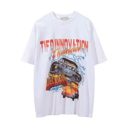 Men Vintage T-Shirt Printed Letter Short Sleeve T-shirts T-shirts Summer Loose