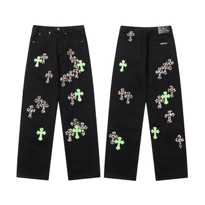 CHH Chrome Hearts Jeans Unisex Casual Loose Jeans