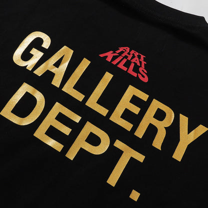Gallery Dept T-Shirt Demon Skull Bronzing Letter Short Sleeve T-Shirt