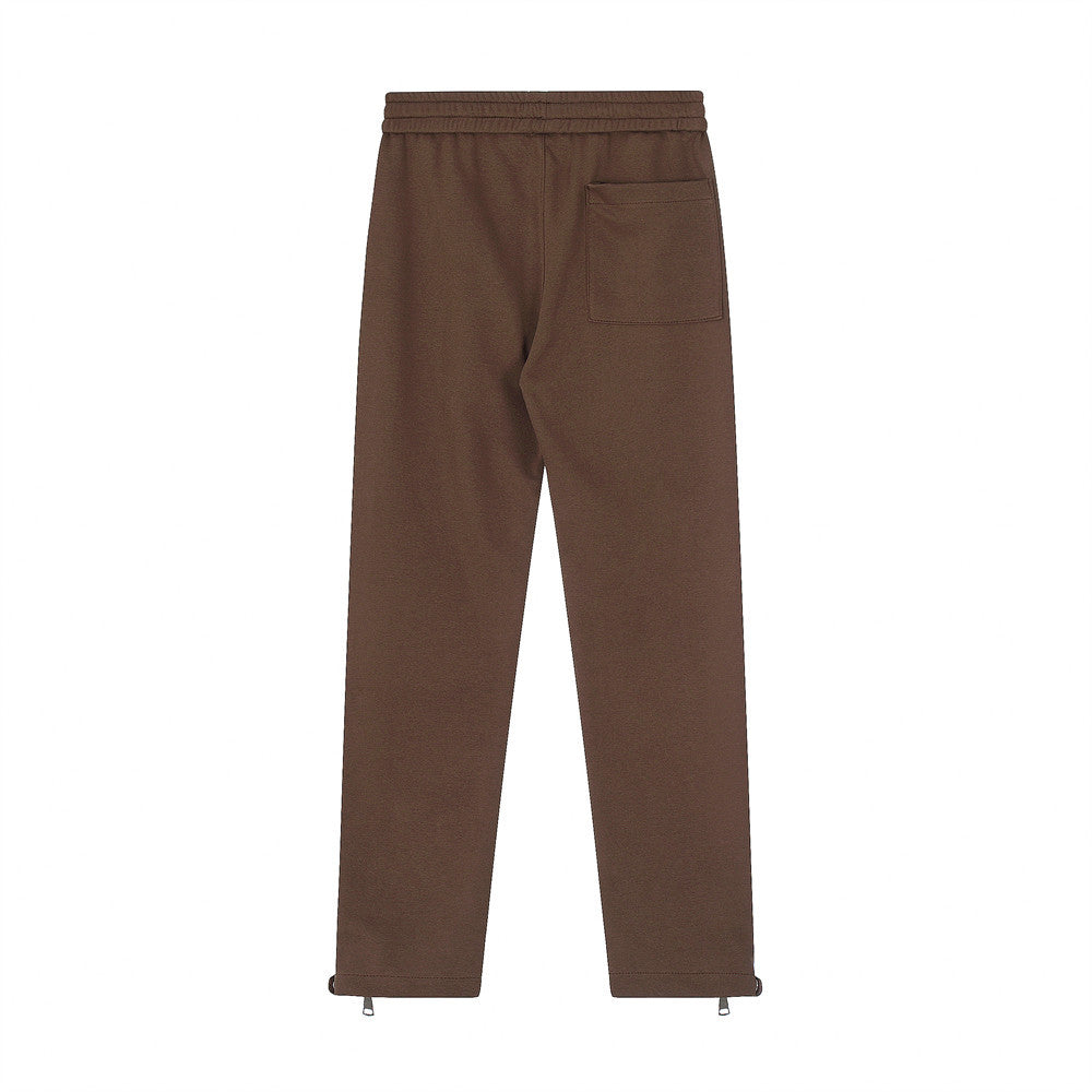 Men Sweatpants Side Stitching Casual Long Sports Pants Men's Elastic Waist Sports Straight Baggy Pants