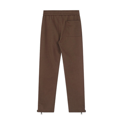 Men Sweatpants Side Stitching Casual Long Sports Pants Men's Elastic Waist Sports Straight Baggy Pants