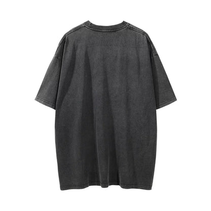 Men Vintage T-Shirt Printed Short Sleeve T-shirt Men's Loose round Neck Half Sleeve