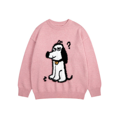 Women Sweater Retro Fun Cartoon Knitted Couple's Tops