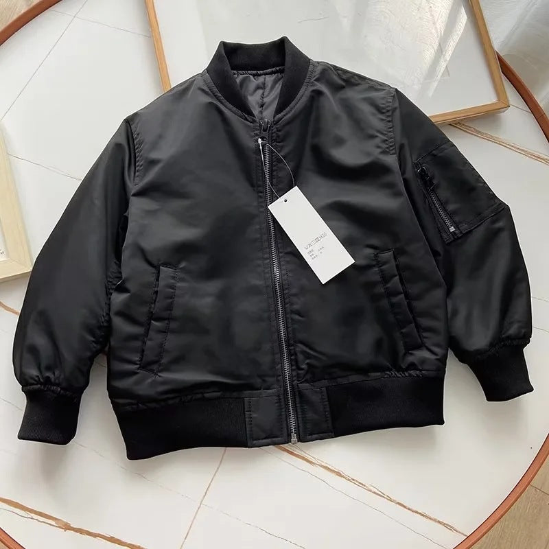 Women Cotton Coat Stand Collar Baseball Uniform Coat for Children