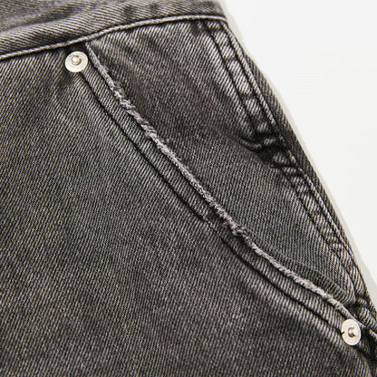 Men Jeans Distressed Worn Jeans Hip Hop Loose Casual