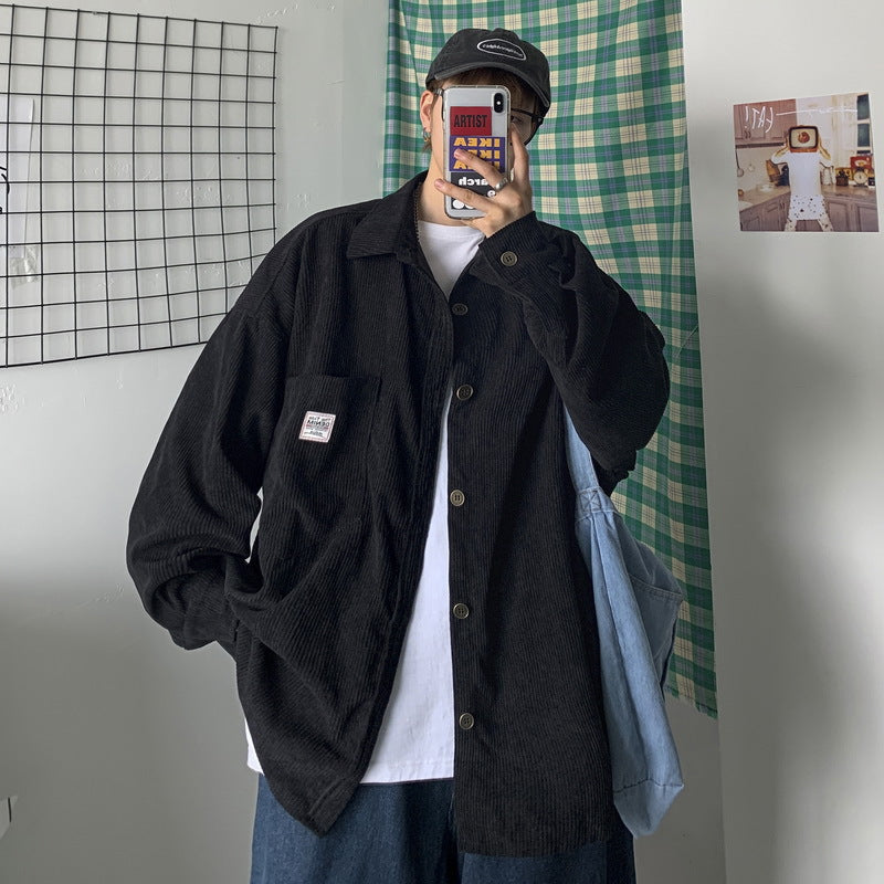 Men's Shirts Corduroy Shirt Summer Thin