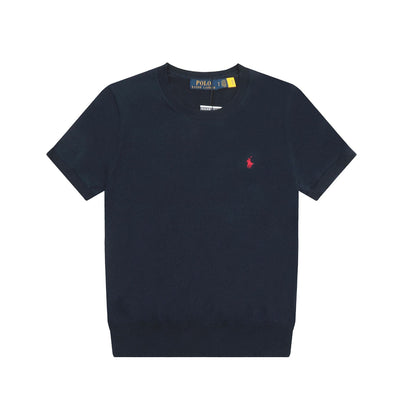 Ralph Lauren Knitted sweaters Ralph Lauren Knitted Short Sleeved Shirt RLl Pony Standard Knitted Twist Embroidered Short Sleeve Top T-Shirt