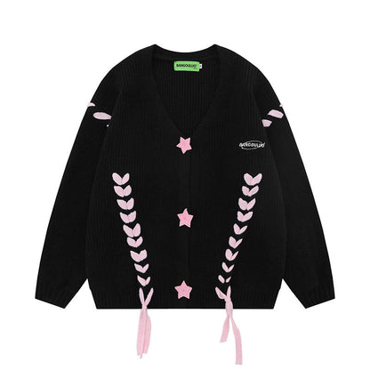 Women Sweater Bowknot Knitted Cardigan Soft and Versatile