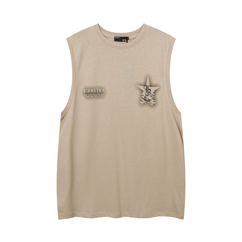Women Vest Men's and Women's Retro Loose Sleeveless T-shirt